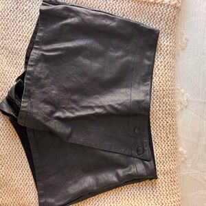 Free People Black Leather Skort